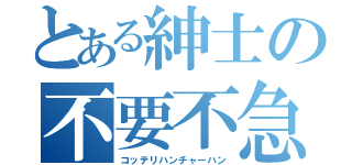 とある紳士の不要不急（コッテリハンチャーハン）