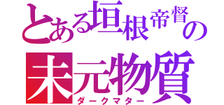 とある垣根帝督の未元物質（ダークマター）