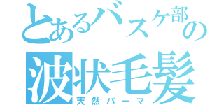 とあるバスケ部の波状毛髪（天然パーマ）