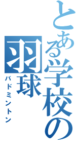 とある学校の羽球（バドミントン）