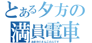 とある夕方の満員電車（おまわりさんこの人です）