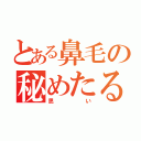 とある鼻毛の秘めたる（思い）