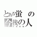 とある蛍の今後の人生（天涯孤独）