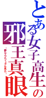 とある女子高生の邪王真眼（・夢ならたくさん見た・）