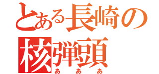 とある長崎の核弾頭（あああ）