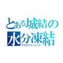 とある城結の水分凍結（アクアフリージング）