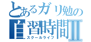 とあるガリ勉の自習時間Ⅱ（スクールライフ）