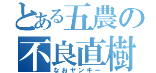 とある五農の不良直樹（なおヤンキー）