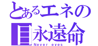 とあるエネの目永遠命（Ｎｅｖｅｒ ｅｙｅｓ）