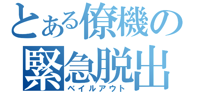 とある僚機の緊急脱出（ベイルアウト）