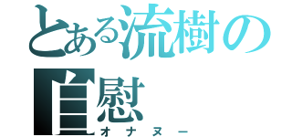 とある流樹の自慰（オナヌー）