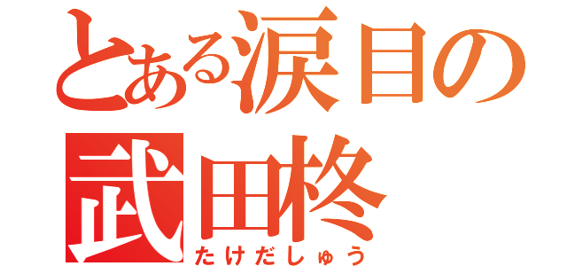 とある涙目の武田柊（たけだしゅう）