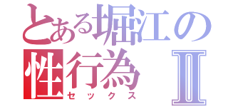 とある堀江の性行為Ⅱ（セックス）