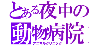 とある夜中の動物病院（アニマルクリニック）