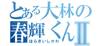 とある大林の春輝くんⅡ（はらきいしかわ）