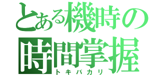 とある機時の時間掌握者（トキバカリ）