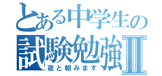 とある中学生の試験勉強Ⅱ（夜と朝みます）