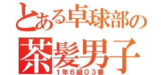 とある卓球部の茶髪男子（１年６組０３番）