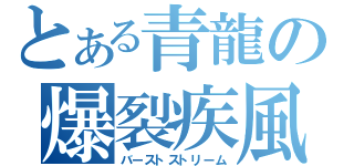 とある青龍の爆裂疾風弾（バーストストリーム）