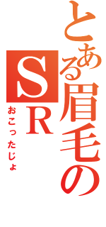 とある眉毛のＳＲ（おこったじょ）