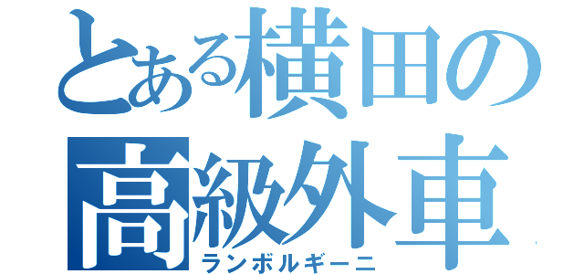 とある横田の高級外車（ランボルギーニ）