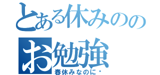 とある休みののお勉強（春休みなのに〜）