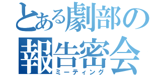 とある劇部の報告密会（ミーティング）