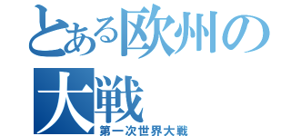 とある欧州の大戦（第一次世界大戦）