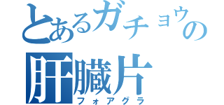 とあるガチョウの肝臓片（フォアグラ）