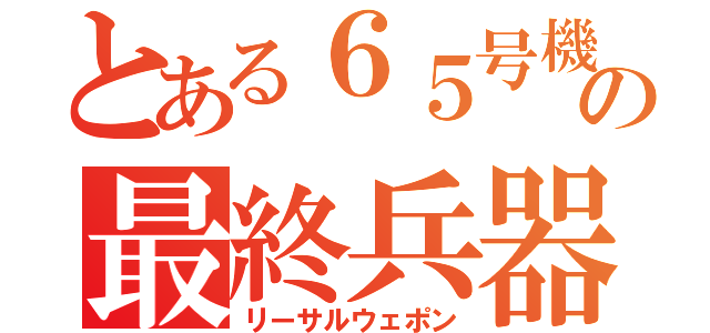 とある６５号機の最終兵器（リーサルウェポン）