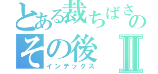 とある裁ちばさみのその後Ⅱ（インデックス）