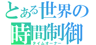 とある世界の時間制御（タイムオーナー）