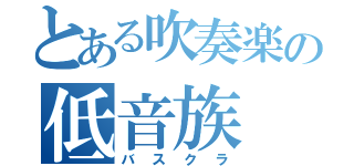 とある吹奏楽の低音族（バスクラ）