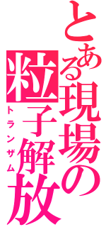 とある現場の粒子解放（トランザム）