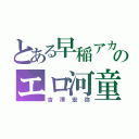 とある早稲アカのエロ河童（吉澤宏弥）