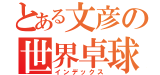 とある文彦の世界卓球（インデックス）