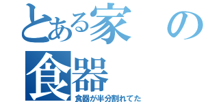 とある家の食器（食器が半分割れてた）