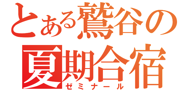 とある鷲谷の夏期合宿（ゼミナール）