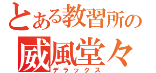 とある教習所の威風堂々（デラックス）