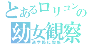 とあるロリコンの幼女観察（通学路に突撃）