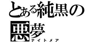 とある純黒の悪夢（ナイトメア）