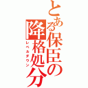 とある保臣の降格処分（レベルダウン）