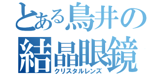 とある鳥井の結晶眼鏡（クリスタルレンズ）