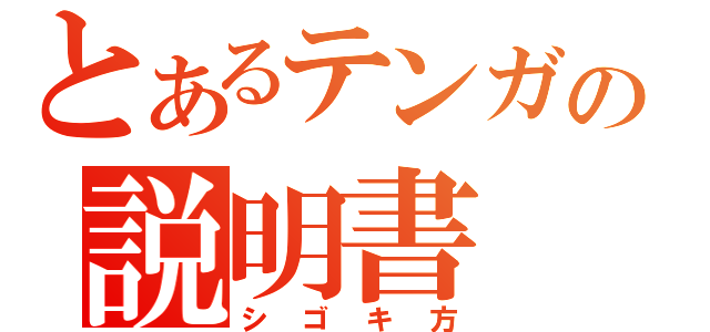 とあるテンガの説明書（シゴキ方）