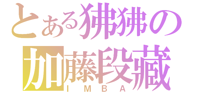 とある狒狒の加藤段藏（ＩＭＢＡ）