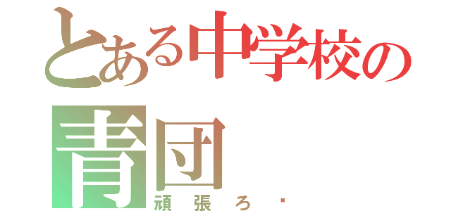 とある中学校の青団（頑張ろ‼）