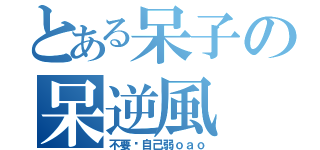 とある呆子の呆逆風（不要說自己弱ｏａｏ）