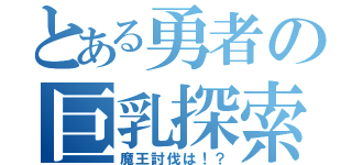 とある勇者の巨乳探索（魔王討伐は！？）