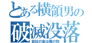 とある横領男の破滅没落（会社の金は俺の物）