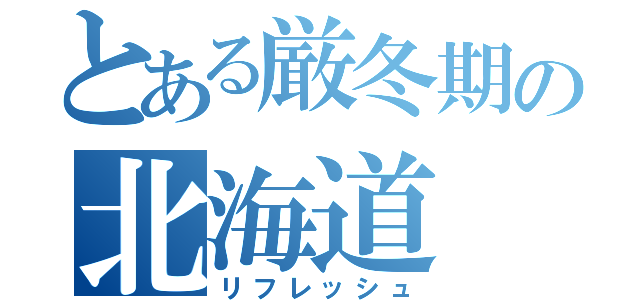 とある厳冬期の北海道（リフレッシュ）